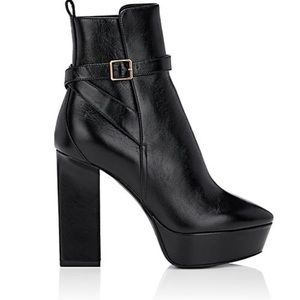 Saint Laurent Vika Leather Ankle Boots